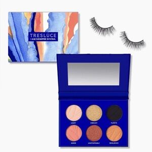 TRESLUĆE Beauty “I Am Siempre Divina” 6 Pan Shadow Palette + Lashes + Brush Set
